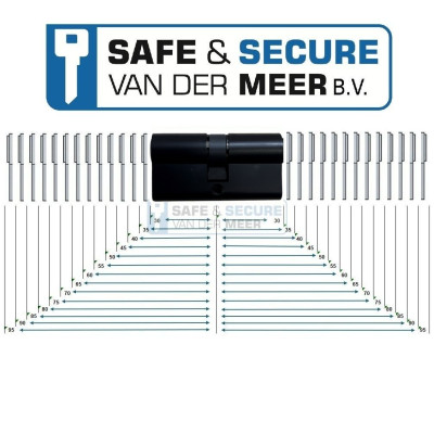 Pfaffenhain dubbele cilinder EB 30 - 30 in zwart, in modulaire behuizing SKG**®