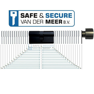 Pfaffenhain knopcilinder EB 100 - knop 30 in zwart, in modulaire behuizing SKG**®