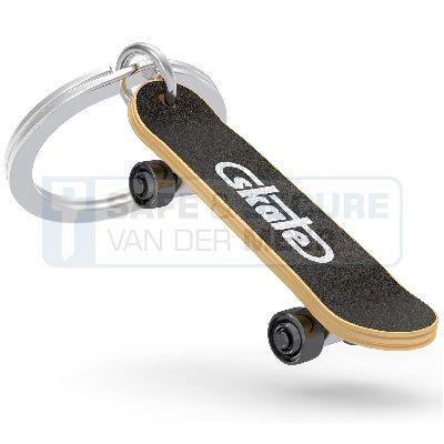Metalmorphose sleutelhanger zwart skateboard  