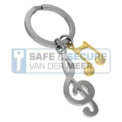 Metalmorphose sleutelhanger muzieknoten  