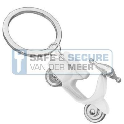 Metalmorphose sleutelhanger scooter in wit 