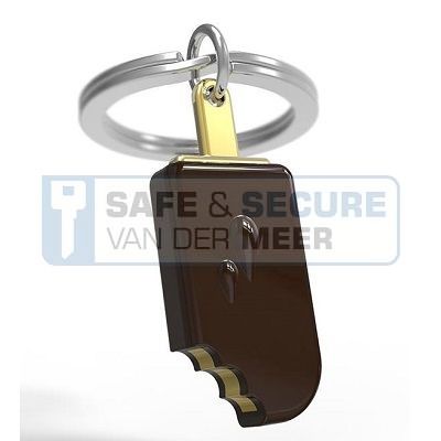 Metalmorphose sleutelhanger ijsje (Magnum) in bruin 