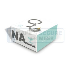 Metalmorphose sleutelhanger narwal in zilverkleur 