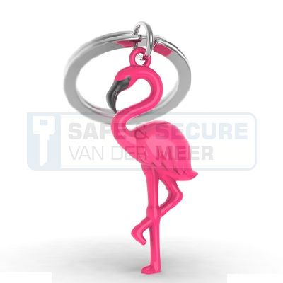 Metalmorphose sleutelhanger flamingo staand 