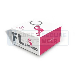 Metalmorphose sleutelhanger flamingo staand 