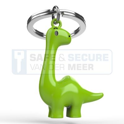 Metalmorphose sleutelhanger dino langnek in groen 