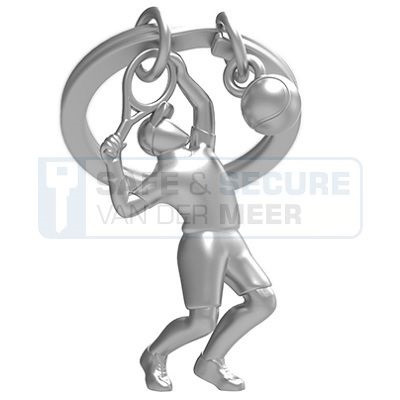 Metalmorphose sleutelhanger tennisser in zilverkleur 