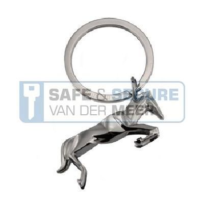 Metalmorphose sleutelhanger renpaard in zwart 