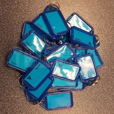 Kevron sleutellabel groot, per 50 stuks met sleutelring 